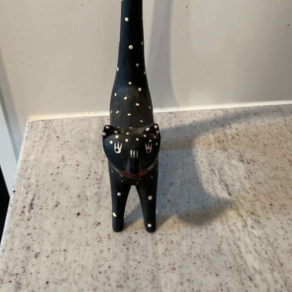 Vintage, Folk Art wooden polka dot kitty - Picture 3 of 7